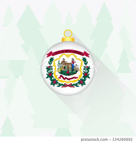 West Virginia State Flag Christmas Decoration. West Virginia State Flag Christmas Decoration. 134260892