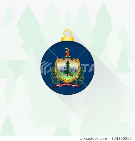 Vermont State Flag Christmas Decoration. Vermont State Flag Christmas Decoration. 134260895
