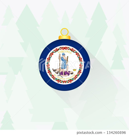 Virginia State Flag Christmas Decoration. Virginia State Flag Christmas Decoration. 134260896