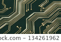 受電子電路啟發而設計的幾何抽象插畫背景 134261962