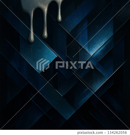 美麗的幾何抽象背景素材，帶有重疊的藍色金屬紋理。 134262056