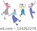 Working women jumping for joy 134262278