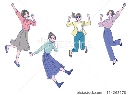 Working women jumping for joy 134262278