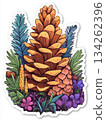 cheerful cartoon pinecone 134262396