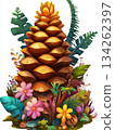 cheerful cartoon pinecone 134262397