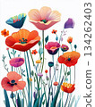 seamless background with poppies 134262403