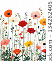 seamless background with poppies 134262405