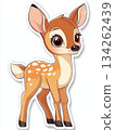 cute cartoon deer with a big ears 134262439