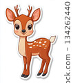 cute cartoon deer with a big ears 134262440