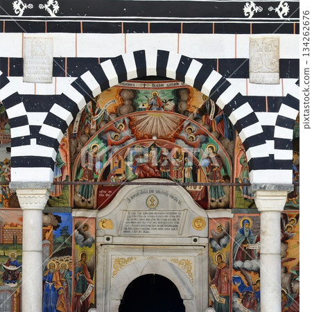 Fresco, Church of the Nativity, Rila Monastery, Rila Village, Bulgaria Fresco, Church of the Nativity, Rila Monastery, Rila Village, Bulgaria 134262676
