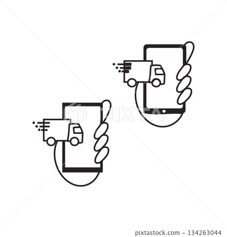 logistics line icons 134263044