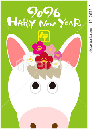 2026年馬年新年賀卡插圖 134263541