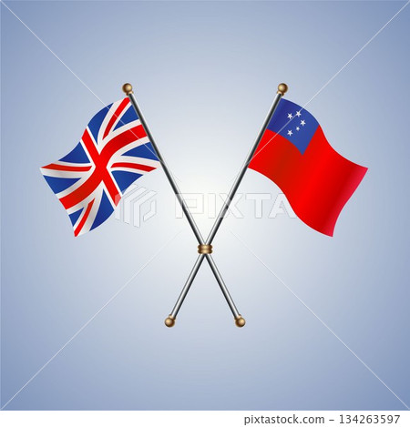 United Kingdom and Western Samoa flag. Vector Illustration 134263597