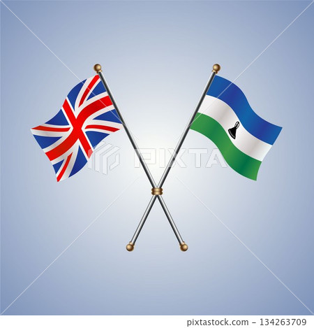 United Kingdom and Lesotho flag. Vector Illustration 134263709