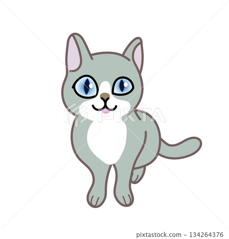 Illustration of a sitting kitten 134264376