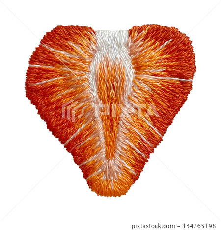 【草莓橫切面】手工刺繡插畫素材 134265198