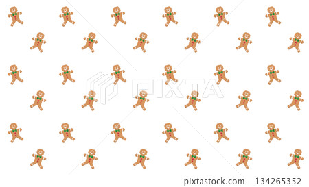 像素化薑餅人圖案背景 134265352