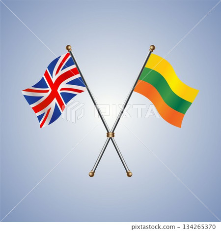 United Kingdom and Lithuanian flag. Vector Illustration 134265370