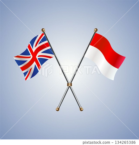United Kingdom and Monaco flag. Vector Illustration United Kingdom and Monaco flag. Vector Illustration 134265386