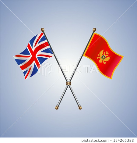 United Kingdom and Montenegro flag. Vector Illustration 134265388