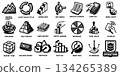 Financial and business operations abstract icon set 134265389