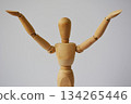 Drawing doll with both hands raised 134265446