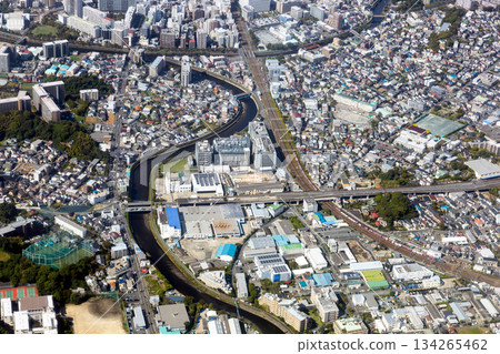 神奈川縣藤澤市川名地區的鳥瞰圖 神奈川縣藤澤市川名地區的鳥瞰圖 134265462