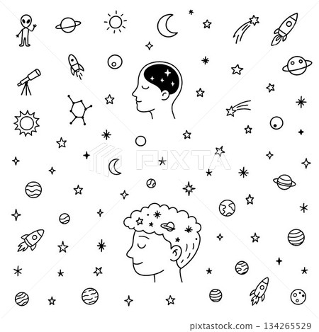 Cosmic Dreams and Space Elements Vector Illustration Cosmic Dreams and Space Elements Vector Illustration 134265529
