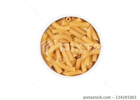 A bowl of pasta with yellow noodles 134265801