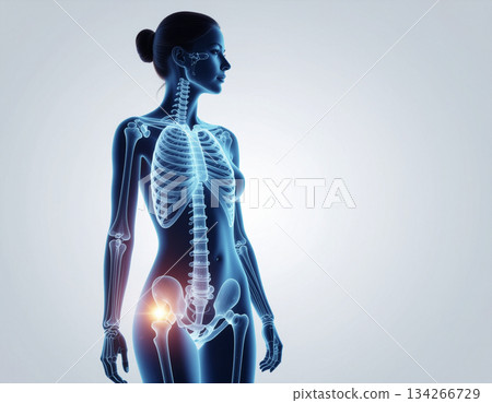 Digital medical network background with a bird's-eye view of the human body 134266729