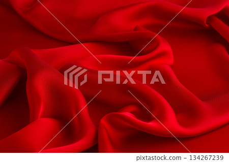 Red silk background 134267239