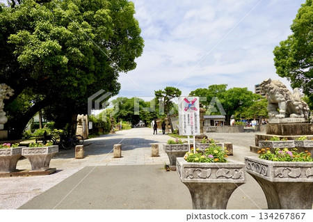 View of Shiokake Yokocho in Sumiyoshi Park from the Nankai Railway's Sumiyoshi Taisha Station side. Sumiyoshi Ward, Osaka City 134267867