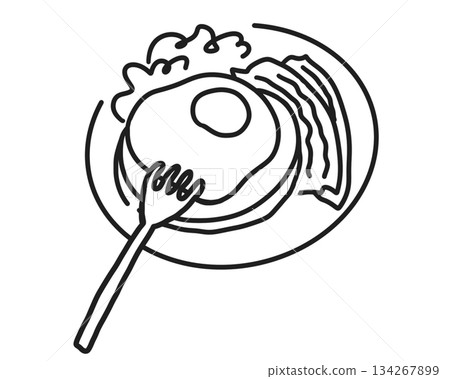 Western-style breakfast plate 134267899