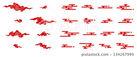 Chinese cloud set, Japanese clouds, asian icon collection Chinese cloud set, Japanese clouds, asian icon collection 134267999