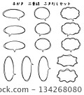 Hand-drawn double line speech bubble set 134268080