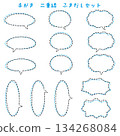 Hand-drawn double-line speech bubble set (dashed blue) 134268084
