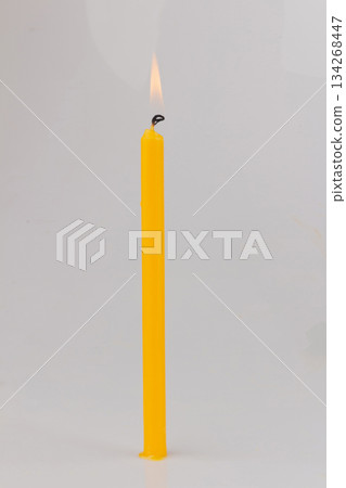 Candles for worship isolated on white background color yellow Candles for worship isolated on white background color yellow 134268447