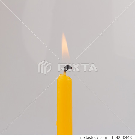 Candles for worship isolated on white background color yellow Candles for worship isolated on white background color yellow 134268448