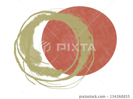 Illustration material suitable for New Year's cards. 1 "Circles drawn with a brush" Illustration material suitable for New Year's cards. 1 "Circles drawn with a brush" 134268855