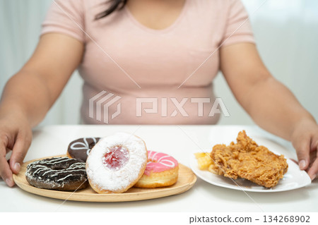 Junk food no good health eating for diet. 134268902