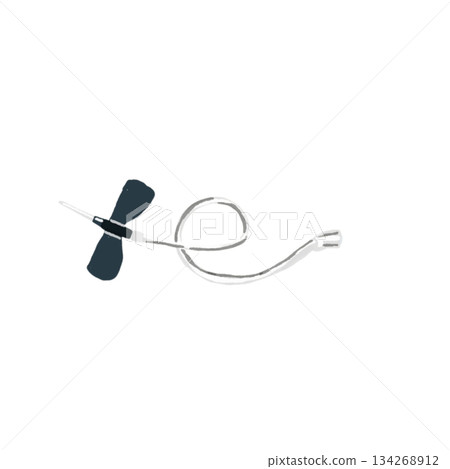 蝶形針示意圖 | 血液採集和輸液的醫療設備 134268912