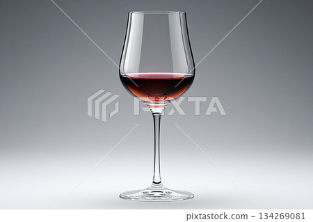 Wine Glass filled with red wine on white background. Wine Glass filled with red wine on white background. 134269081