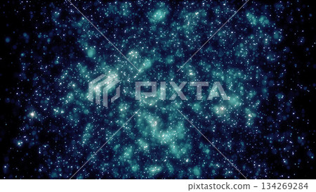 Abstract cosmic background of glowing blue particles and dust, resembling a star field or deep-space energy cloud Abstract cosmic background of glowing blue particles and dust, resembling a star field or deep-space energy cloud 134269284