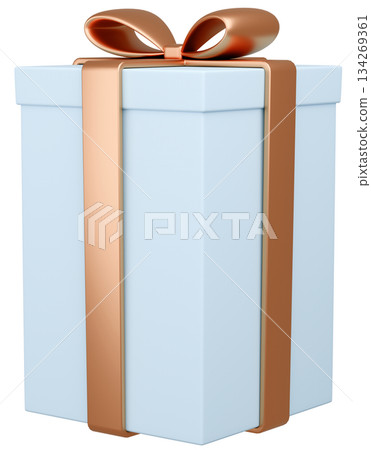 3D illustration_present_light blue 3D illustration_present_light blue 134269361