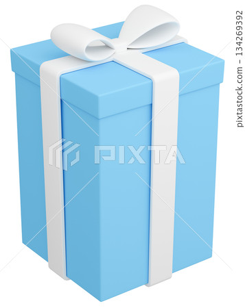 3D illustration_present_light blue 134269392