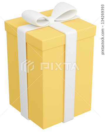 3D illustration_present_yellow 3D illustration_present_yellow 134269393
