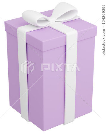 3D illustration_present_purple 134269395