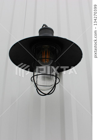 Outdoor Wall Lamp with Metal Cone Visor. Stylish Lighting for House Wall Bottom View 134270399
