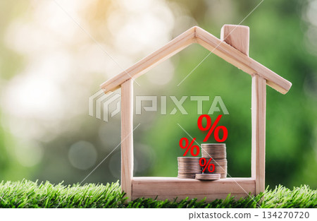 Mortgage rates business concept of investment housing real estate interest rates 3d home appraisal. planning savings money of coins to buy a home Mortgage rates business concept of investment housing real estate interest rates 3d home appraisal. planning savings money of coins to buy a home 134270720
