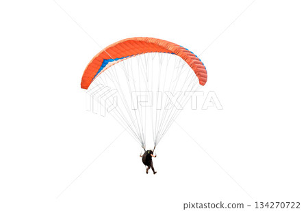 Bright colorful parachute on white background, isolated. Bright colorful parachute on white background, isolated. 134270722